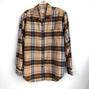 St John’s Bay Brown Flannel Shirt Men’s Size Large Button Down Dress Shirt